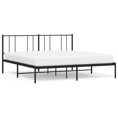 Sengeramme med sengegavl 193x203 cm metal sort