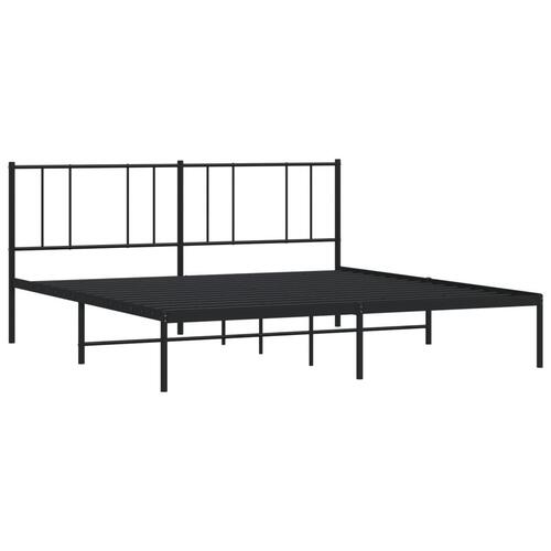 Sengeramme med sengegavl 193x203 cm metal sort
