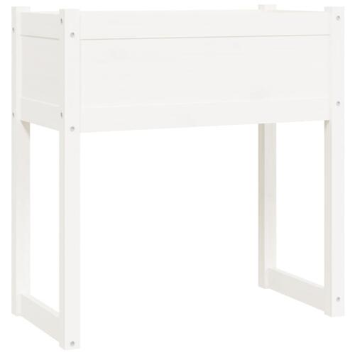 Plantekasse 78x40x81 cm massivt fyrretræ hvid