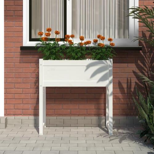 Plantekasse 78x40x81 cm massivt fyrretræ hvid