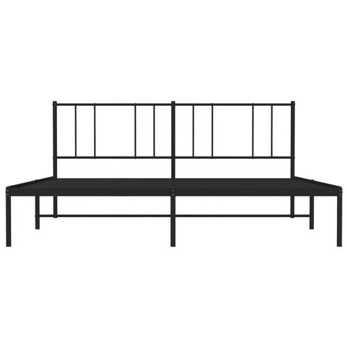 Sengeramme med sengegavl 193x203 cm metal sort