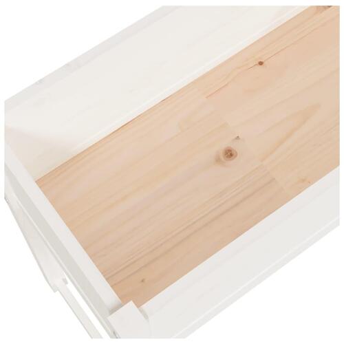 Plantekasse 78x40x81 cm massivt fyrretræ hvid