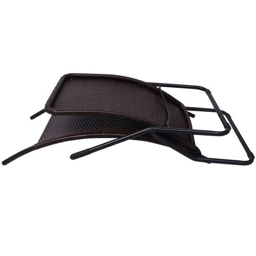 Liggestol foldbar polyrattan brun