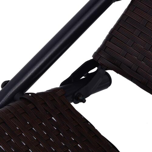 Liggestol foldbar polyrattan brun