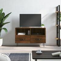 Tv-bord 80x36x50 cm konstrueret træ brun egetræsfarve