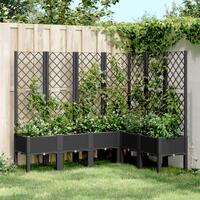 Plantekasse med espalier 160x120x142 cm PP sort