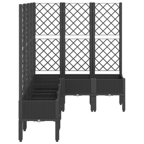 Plantekasse med espalier 160x120x142 cm PP sort