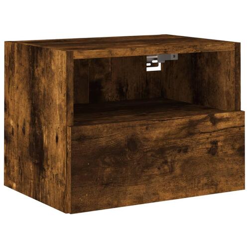 Væghængt tv-bord 40x30x30 cm konstrueret træ røget sonoma-eg