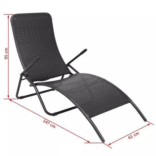 Foldbar liggestol polyrattan sort