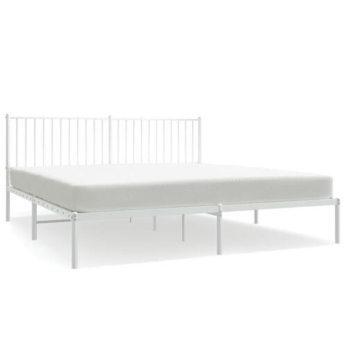 Sengeramme med sengegavl 183x213 cm metal hvid