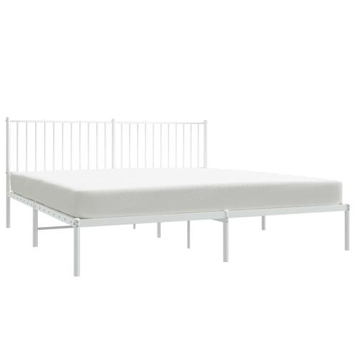 Sengeramme med sengegavl 183x213 cm metal hvid