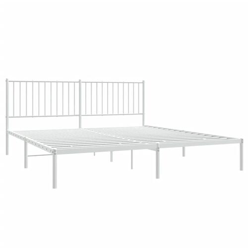 Sengeramme med sengegavl 183x213 cm metal hvid