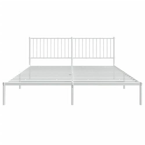 Sengeramme med sengegavl 183x213 cm metal hvid