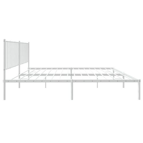 Sengeramme med sengegavl 183x213 cm metal hvid
