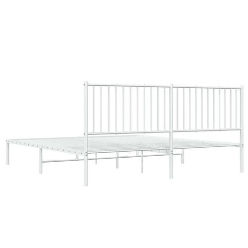 Sengeramme med sengegavl 183x213 cm metal hvid