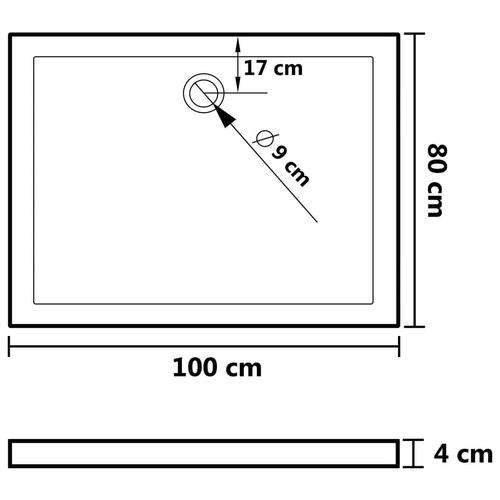 Brusekar 80x100 cm ABS rektangulært