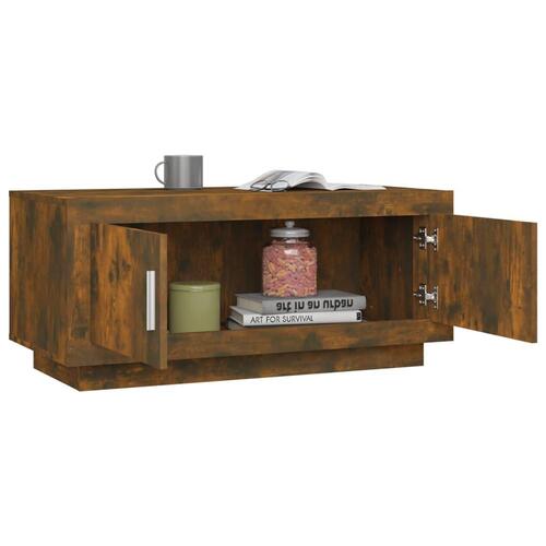 Sofabord 102x50x45 cm konstrueret træ røget egetræsfarve