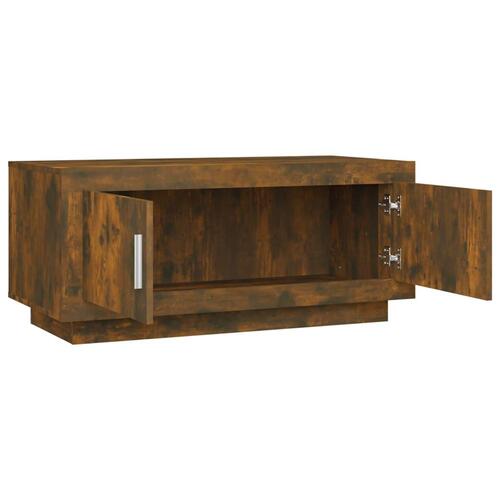 Sofabord 102x50x45 cm konstrueret træ røget egetræsfarve