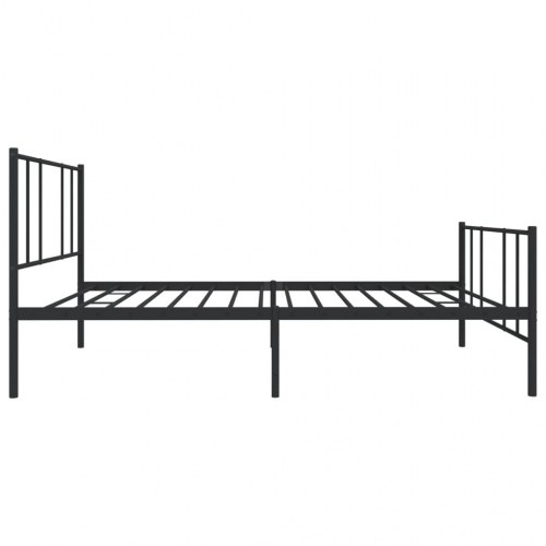 Sengeramme med sengegavl og fodgærde 75x190 cm metal sort