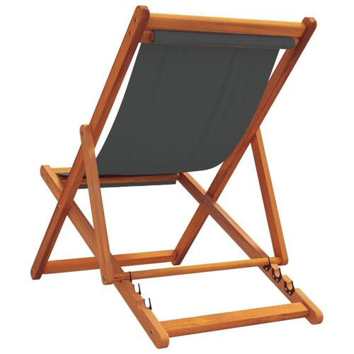 Foldbare strandstole 2 stk. stof grå