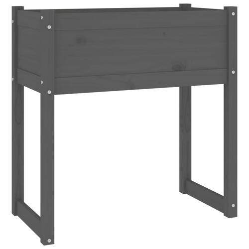 Plantekasse 78x40x81 cm massivt fyrretræ grå