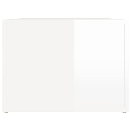 Sofabord 80x50x36 cm konstrueret træ hvid højglans