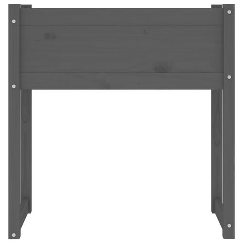 Plantekasse 78x40x81 cm massivt fyrretræ grå