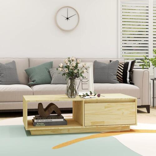 Sofabord 110x50x33,5 cm massivt fyrretræ