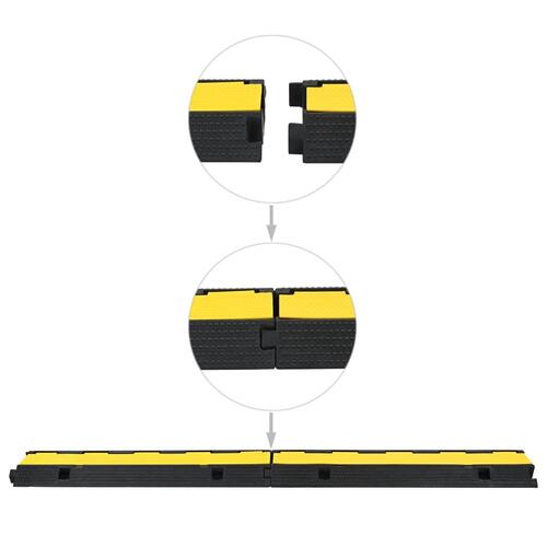 Kabelbeskytterrampe 1 kanal 2 stk. gummi 100 cm