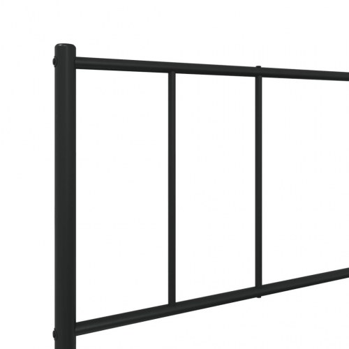 Sengeramme med sengegavl og fodgærde 90x190 cm - metal, sort