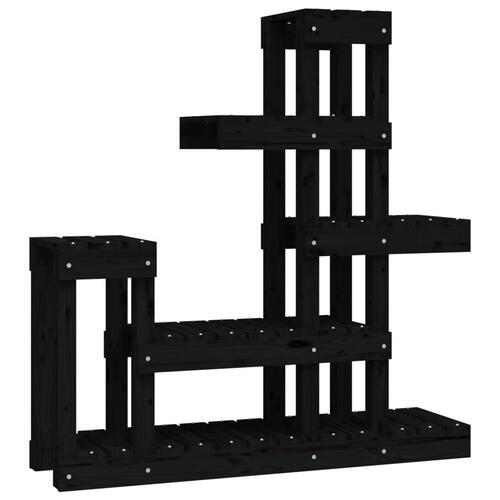 Plantestativ 92x25x97 cm massivt fyrretræ sort