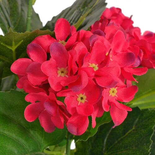 Kunstig hortensia-plante med urtepotte 60 cm rød