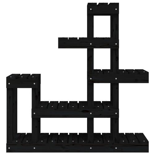 Plantestativ 92x25x97 cm massivt fyrretræ sort