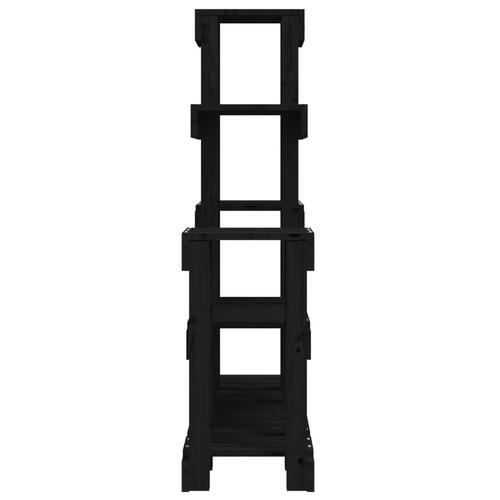 Plantestativ 92x25x97 cm massivt fyrretræ sort