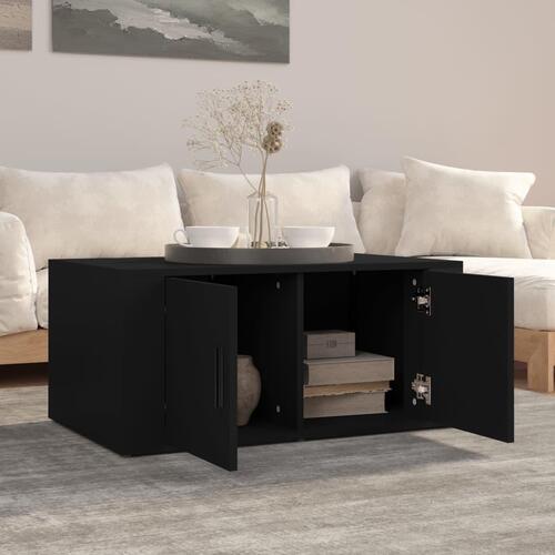 Sofabord 80x50x36 cm konstrueret træ sort