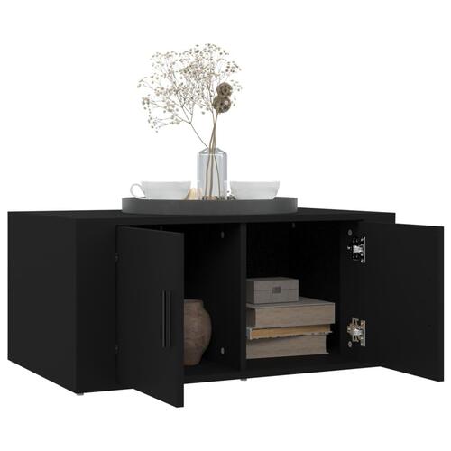 Sofabord 80x50x36 cm konstrueret træ sort