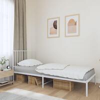 Sengeramme med sengegavl 90x200 cm metal hvid