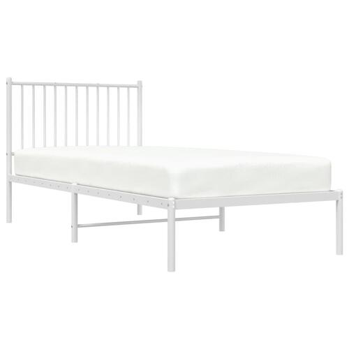 Sengeramme med sengegavl 90x200 cm metal hvid