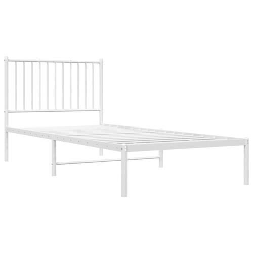 Sengeramme med sengegavl 90x200 cm metal hvid