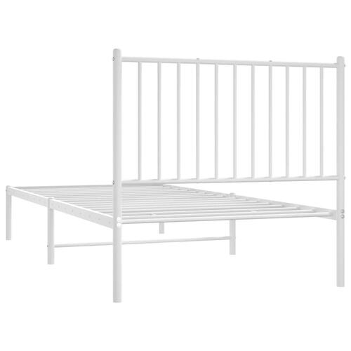 Sengeramme med sengegavl 90x200 cm metal hvid