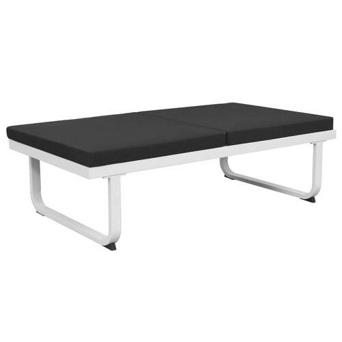 Haveloungesæt 4 dele med hynder aluminium sort