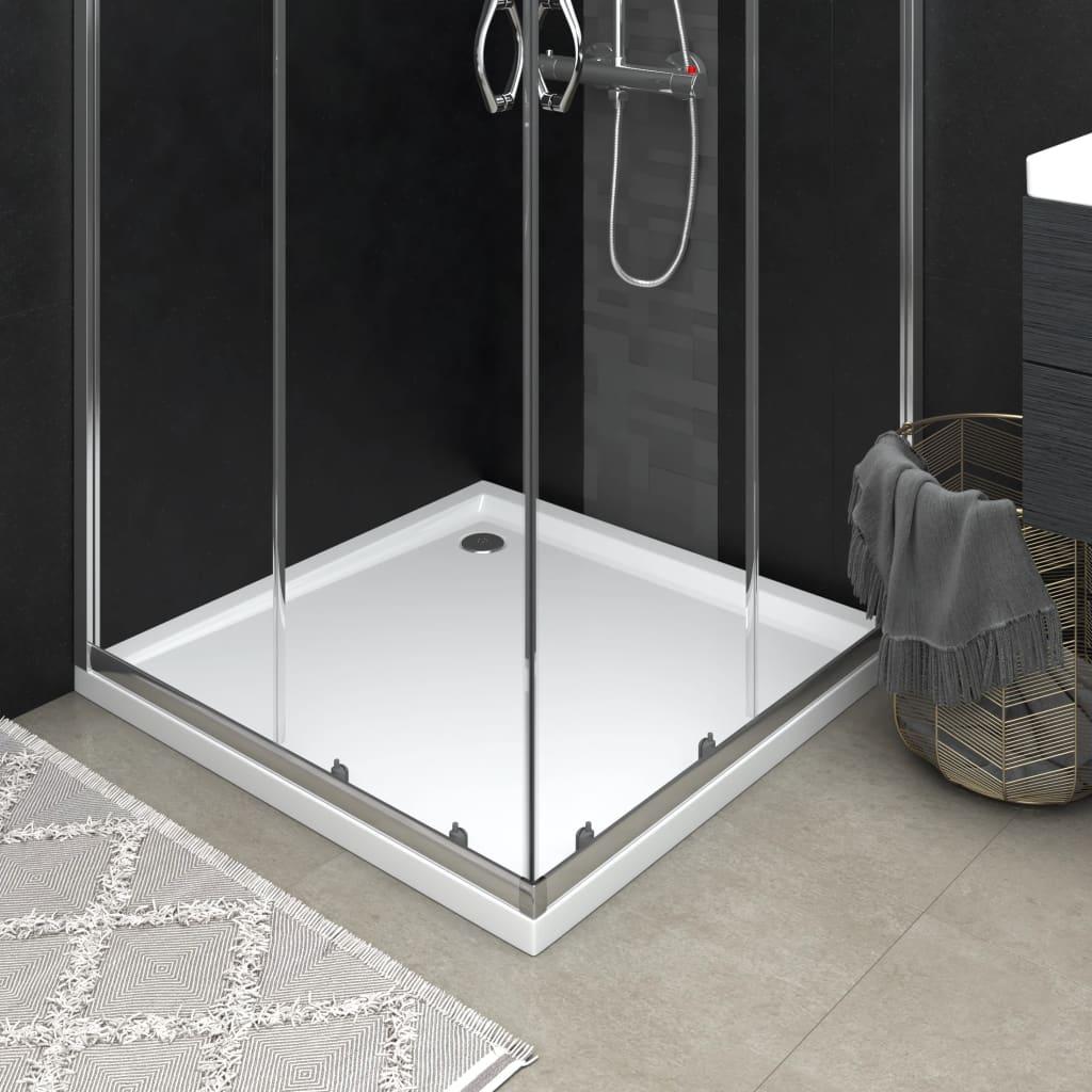 Brusekar 80x80 cm ABS firkantet hvid