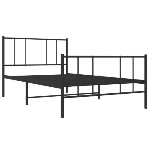 Sengeramme med sengegavl og fodgærde 80x200 cm metal sort