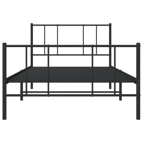 Sengeramme med sengegavl og fodgærde 80x200 cm metal sort