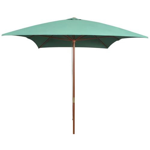 Parasol 200x300 cm træstang grøn