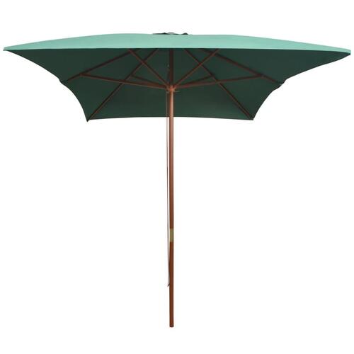 Parasol 200x300 cm træstang grøn