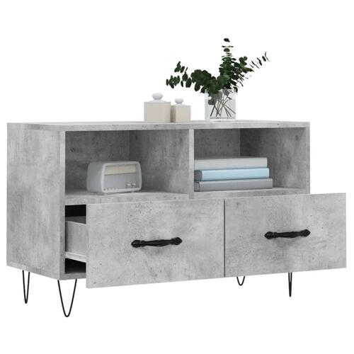 Tv-bord 80x36x50 cm konstrueret træ betongrå