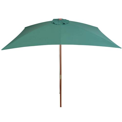 Parasol 200x300 cm træstang grøn