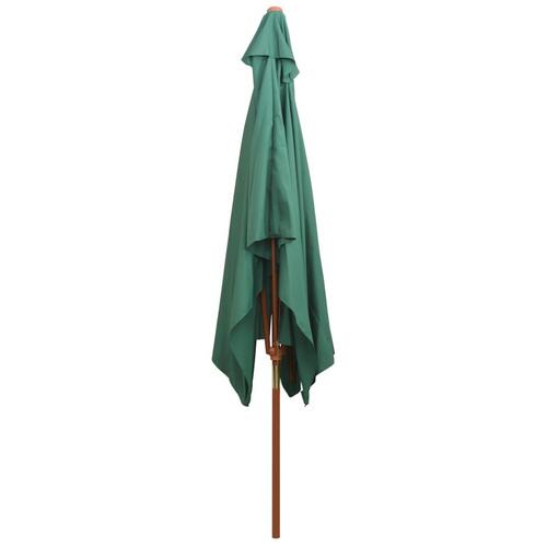Parasol 200x300 cm træstang grøn