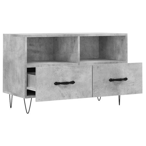 Tv-bord 80x36x50 cm konstrueret træ betongrå